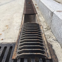 Caniveau de drainage linéaire en béton polymère Yete, drain de récupération des eaux pluviales, grille en fonte ductile, ignifuge, durable, étanche, conforme à la norme EN1433