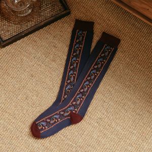 Chaussettes hautes pour femmes, broderie ethnique et relief, style rétro coréen et <span class=keywords><strong>japonais</strong></span>, disponibles en plusieurs chaussettes élégantes - Product Image 6