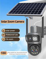 Caméra de sécurité extérieure 6mp à énergie solaire Vision nocturne Panoramique à 360 ° 4g Détection de mouvement Sim Wifi Stockage de carte Sd Plus Cloud