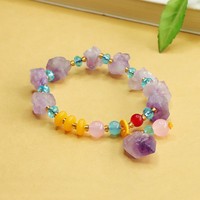 Aiyu Vente en gros Bracelets en pierre brute d'améthyste naturelle, Série Dragon Year Nine Purple Fire, Vente directe usine, Vente flash transfrontalière en direct