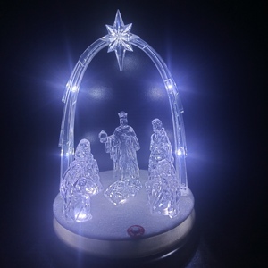 Statue de la Sainte Famille en acrylique transparent personnalisée de 11 pouces, illuminée, décoration de table religieuse - Product Image 3