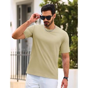 Cotrasen Men's Casual Crew Neck Basic T-Shirts Cotton Short Sleeve Summer Soft Comfort <b>Tee</b> Shirts 200 Grams Fabric Weight - Product Image 6