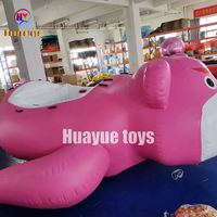 Tube de bateau populaire d'usine en gros Gonflables jeux d'eau en plein air fraise ours remorquable bateau gonflable flottant