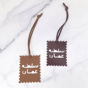 Fashion PU Leather Arabic Alphabet Charm Pendant Keychain Portable Middle Eastern Car Mirror Decoration Promotional Ramadan <b>Gift</b> - Product Image 4