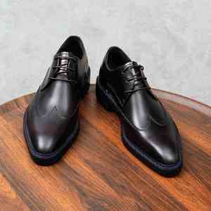 Zapatos Casuales de Hombre para Otoño 2026, de Alta Calidad, Talla Grande, Punta en Pico, de Cuero, Suela Suave Antideslizante, con Cordones, que Aumentan la Altura - Product Image 2