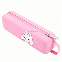 Étui à stylos en silicone imperméable Chinfai avec fermeture éclair, pochette en silicone, porte-cosmétiques en silicone, trousse de maquillage de voyage