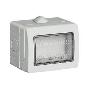 Scatola impermeabile IP55 a 3 moduli, resistente all'acqua e alla polvere, ideale per proteggere connessioni elettriche e dispositivi. - Product Image 1