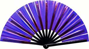 Éventail pliant artisanal personnalisé, grande taille, en bambou, portatif et pliable - Product Image 3