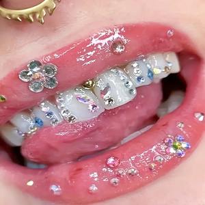 Kits de Grossiste Populaires de <span class=keywords><strong>Cristaux</strong></span> pour Bijoux Dentaires avec Colle, Strass Dentaires DIY en Verre à Dos Plat, Kits de Décoration pour Dents - Product Image 5