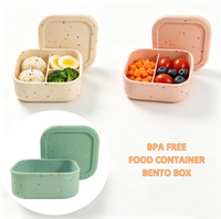 Boîte à lunch portable pour enfants, boîte bento personnalisée avec logo, design anti-fuite, boîte à repas en silicone, boîtes à lunch bento pour enfants pour l'école