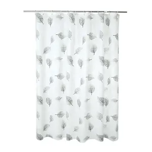 Tùy Chỉnh Châu Âu Thiết Kế Rèm Tắm Phòng Tắm Polyester Không Thấm Nước In PEVA Nhựa Sạn Shower Curtain Set Với Hooks