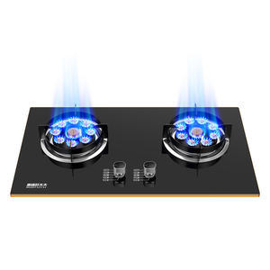 Premium 2-Burner <strong>Gas</strong> Stove Black Tempered Glass Built-in <strong>Gas</strong> <strong>Cooker</strong> with Auto Ignition &amp; Flame Protection for Home Duty Kitchen - Product Image 1