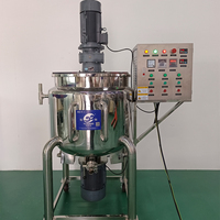 Homogeneizador de Productos Químicos para Detergente Líquido, Champú, Gel de Ducha y Jabón Líquido, Mezclador de Emulsiones de Doble Camisa con Control PLC, Capacidad de 100L