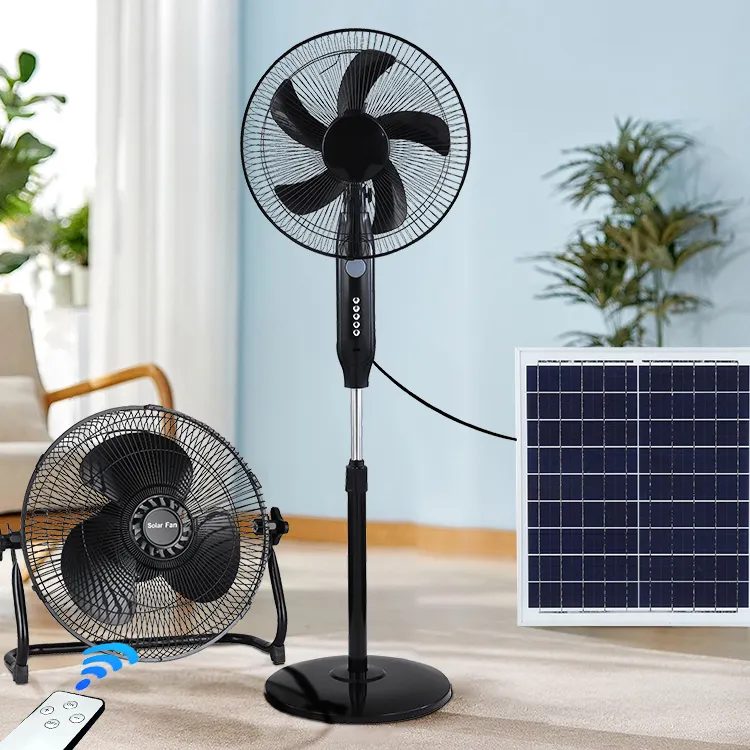 Indoor Outdoor Fan Batterie wiederauf ladbar Home Electric 12 18 Zoll Tischst änder Solar Fan mit Solar panel