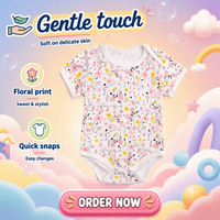 Baby-Strampler Neugeborenen-Einteiler Baumwoll-Jumpsuit mit Knopfverschluss Kariertes Blumenmuster Niedliche Babykleidung Großhandel