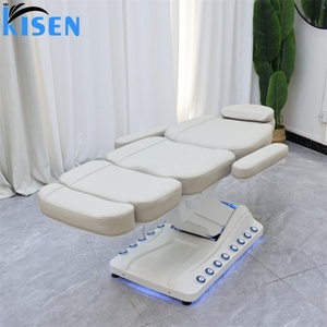 Kisen Beauty Salon Synthetic Leather Massage Table Lash Chair Electric Lifting 3 Motors Tattoo Facial <b>Bed</b> Foot Control LED - Product Image 1