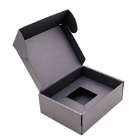 Boîte d'expédition en carton ondulé noir personnalisée avec insert en papier imprimé pour téléphone portable, ordinateur, emballage cadeau avec logo personnalisé