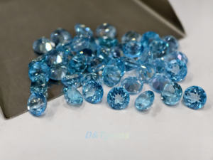 4,0-5,0 mm ronde Zwitserse blauwe topaas edelsteen, A+ kwaliteit natuurlijke losse steen - Premium blauwe topaas - Product Image 3