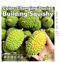 Jouet anti-stress souple en caoutchouc thermochromique en forme de durian pour enfants et adultes, vente en gros