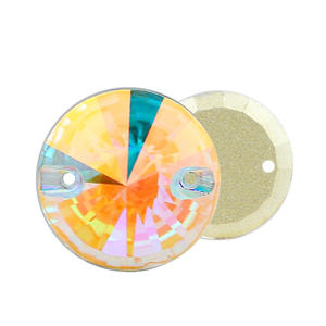 Selina Crystal K9 brillant <span class=keywords><strong>Satellite</strong></span> dos plat rond strass Double trou Strass pour bricolage, Nail Art et étui de téléphone - Product Image 3