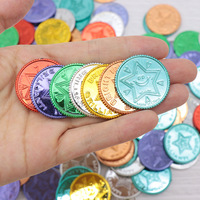 Hadiah sekolah edukasi berwarna hadiah guru permainan hitung suvenir pesta token aktivitas koin plastik warna-warni