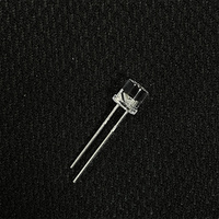 Diode LED à lentille transparente à émission rouge 620-625nm, 1900-2000mcd, grand angle 120°, 0.2W, 2V, basse tension, F5 5mm