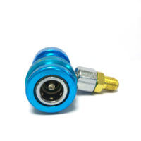 Raccord rapide manuel en cuivre pour gaz réfrigérant R134A, filetage SAE mâle, surface lisse, 1/4