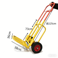 Chariot à main pliable en acier inoxydable de fabrication OEM avec roues en caoutchouc massif et poignée de protection pour le stockage en entrepôt et les outils