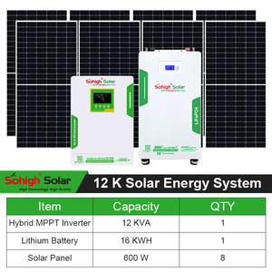 Complete Home Hybrid <b>Solar</b> System <b>Kit</b> 1KW 3KW 6KW 12KW 16KW 25KW Energy Storage MPPT Lithium Battery Pure Sine 1-78KVA Hybrid So - Product Image 2