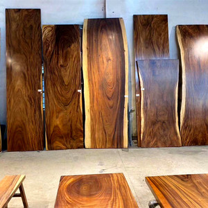 Arredamento per <span class=keywords><strong>Ristorante</strong></span>, Tavolo da Pranzo con Piano in Legno Massello Naturale, Grande Lastra di Quercia o Noce - Product Image 4