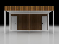 DYCE Maison Conteneur Modulaire Extérieure Personnalisable Design Mid-Century Modern Toit Respirant Étanche Contrôle des Odeurs
