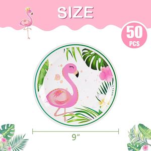 Hot Selling 9 Inch Modern Tropical Flamingo Tabletop Ornament Bearable Cost CMYK Luau Pink for <b>Birthday</b> Party <b>Table</b> Decor - Product Image 3