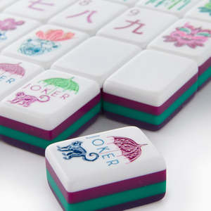 Juego de Mahjong de Acrílico con Patrón de Bambú de 4 Capas, Plegable y Grabado Personalizado, con Fichas Americanas de Lujo Moderno, Portátil para Entretenimiento - Product Image 2