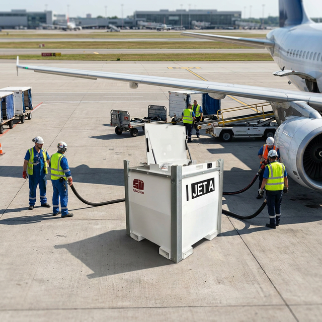 SUMAC CE Portable Double Wall Jet A1 Aviation Fuel Storage Tank with Pump for Airport Ground Support and Remote Site Refueling