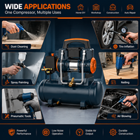 Compresseur d'air pour voiture, type piston sans huile, ODM/OEM, avec réservoir de 9 L, puissance de 1100 W, débit d'air de 90 L/min, pour usage professionnel