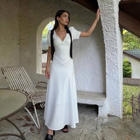 Robe longue bodycon sexy d'été pour femmes, robe longue décontractée unie à dos nu pour dames