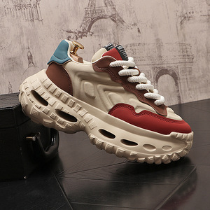 Zapatos Deportivos con Cordones para Hombre, Zapatos de Senderismo Modernos y a la Moda para Exteriores con Suela de Goma Gruesa - Product Image 1