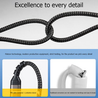 Kabel pengisi daya Cepat PD, kabel Data ganda 5A 100W, Tipe c PD, kabel pengisian daya cepat, USB C, kabel Data kepang nilon, Foil Chip e-marker untuk Transfer Data komputer