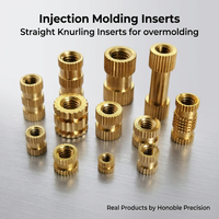 Inserts en laiton pour surmoulage, écrous hexagonaux, inserts hexagonaux femelle-femelle en laiton moleté, inserts en acier inoxydable M3 M4 M5