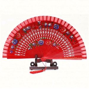 Abanico Plegable Español Vintage para Mujer, con Pintura Floral de Doble Cara, Abanico de Madera Estilo Gitano para Danza, Festivales y Decoración - Product Image 6