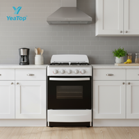 Cuisinière à gaz à 5 brûleurs écoénergétique avec four, cuisinière domestique robuste en acier inoxydable pour les grandes repas en famille