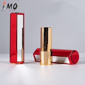 Son môi ống đỏ tròn vàng rỗng Ống 12.1mm Son môi Ống nút với gương - Product Image 6