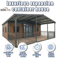Maison préfabriquée extensible 20ft 40ft, conteneur habitable 3 chambres 2 salles de bain, construction modulaire de luxe, solaire hors réseau, OEM