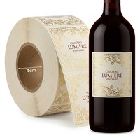 Étiquettes personnalisées en vinyle autocollant découpées à la forme, impression UV, résistantes aux rayures et aux UV, pour emballages de jus de fruits, vin rouge et matcha