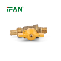 IFAN Vente en gros Robinet à bille en laiton forgé à chaud personnalisé pour système de gaz manuel, Robinet de gaz à compression femelle