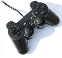 Controlador USB con Cable para WinXP/Win7/Win8/Win10, Joystick para Computadora Portátil, Joystick para Juegos de PC con Vibración Negra