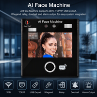 Machine de reconnaissance faciale IA anti-contrefaçon à double caméra, écran tactile 4,3 pouces, messages vocaux multilingues, pour communautés fermées et centres commerciaux, CE