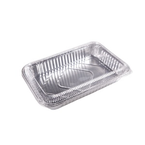 Utilidad de grado alimenticio Envasado de alimentos Tapa de plástico Desechable Único Catering Sartenes Plata TIA 1900ml Bandejas Papel de aluminio - Product Image 4