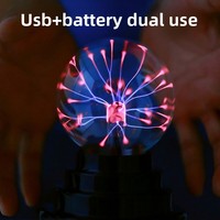 Veilleuse sphérique en plastique de 3 pouces, lumière d'ambiance statique magique USB pour le commerce international avec interrupteur à bascule