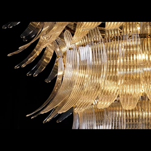 Lámpara de Pie en Cascada de Múltiples Niveles con Hojas de Acrílico Transparente en Forma de Pluma, Decoración para Bodas, Fiestas y Eventos - Product Image 4